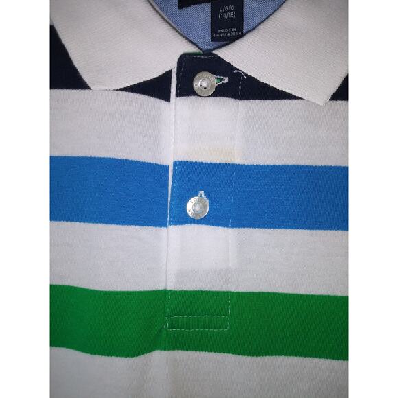 NWT Tommy Hilfiger Boy's Short Sleeve Shirt Stripe Multi Color L - Picture 5 of 11